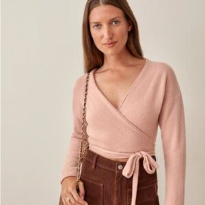 Reformation Relaxed Cashmere Wrap Blush - Size M